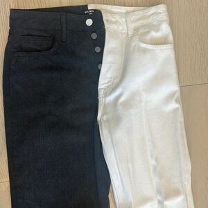 Grlfrnd Black and White high rise straight leg jeans | Size 28